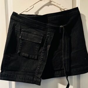 Black Denim Mini Skirt New Size XL